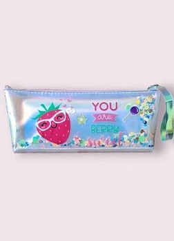 Пенал-косметичка you are berri з рухомими паєтками,прозорий,лазерний(18.5*8*3,5см.)