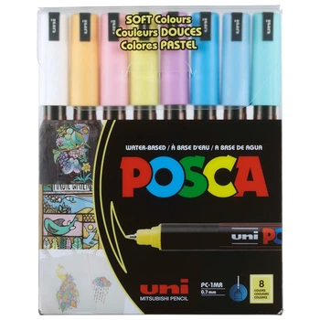 Набор маркеров uni POSCA Soft Color 0,7мм (PC-1MR SOFT COLOR 8C)