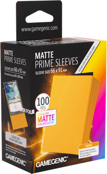 Протектори для карт Gamegenic Matte Prime 66 x 91 мм Помаранчеві 100 шт. (4251715419571)