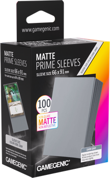 Протектори для карт Gamegenic Matte Prime 66 x 91 мм Сірі 100 шт. (4251715419595)