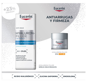 Zestaw do pielęgnacji twarzy Eucerin Hyaluron-Filler Serum 30 ml + Krem na dzień przeciwzmarszczkowy do twarzy SPF 30 20 ml (4005800374869)
