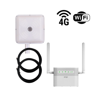Готовий 4G WiFi інтернет комплект HomeWiFi MIMO для сільської місцевості (white)