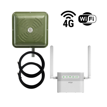 Готовий 4G WiFi інтернет комплект HomeWiFi MIMO для сільської місцевості (green)