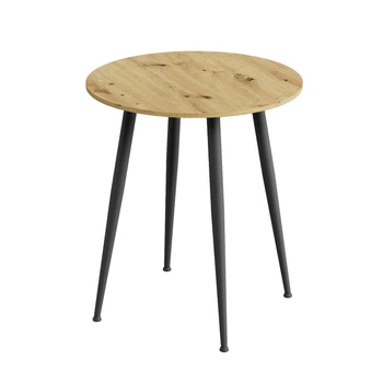 Стол круглый OPTIMA 4 ноги на конус Ferrum-decor 750x670x670 Черный металл ДСП Дуб Артизан 16 мм (OPTIM4005)