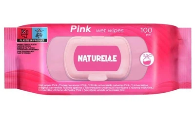 Салфетки влажные Naturelle Pink, универсальные, розовые, 100 шт.