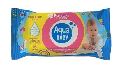 Вологі серветки Aqua Baby Ромашка 15 шт