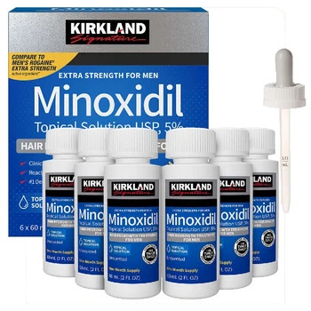 Набір з 6-ти лосьйонів Kirkland Signature Minoxidil 5% (6х60 мл) + Оригінальна піпетка-дозатор