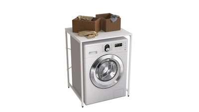 Стеллаж полка Бафрум 401 Ferrum-decor для стиральной машины 90x70,5x60,5 Белый металл ДСП Белый 16 мм (BED40114)