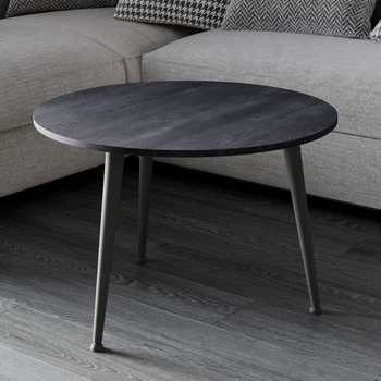 Стол журнальный круглый OPTIMA 1 ноги на конус Ferrum-decor 450x670x670 Черный металл ДСП Каштан Арвадонна 16 мм (OPTIM1103)