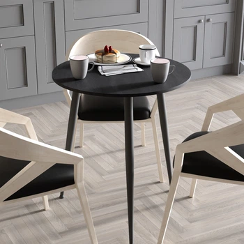 Стол круглый OPTIMA 3 ноги на конус Ferrum-decor 750x670x670 Черный металл ДСП Дуб Каштан Арвадонна 16 мм (OPTIM3303)