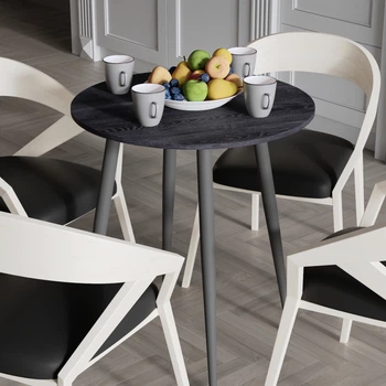 Стол круглый OPTIMA 4 ноги на конус Ferrum-decor 750x670x670 Черный металл ДСП Каштан Арвадонна 16 мм (OPTIM4403)