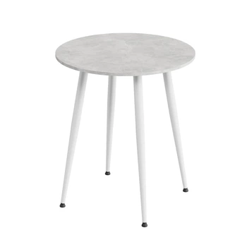 Стол круглый OPTIMA 4 ноги на конус Ferrum-decor 750x670x670 Белый металл ДСП Бетон 16 мм (OPTIM4014)