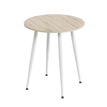 Стіл круглий OPTIMA 4 ноги на конус Ferrum-decor 750x670x670 Білий метал ДСП Дуб Сан-Марино 16 мм (OPTIM4009)