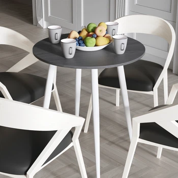 Стіл круглий OPTIMA 4 ноги на конус Ferrum-decor 750x670x670 Білий метал ДСП Сосна Кембра 16 мм (OPTIM4015)