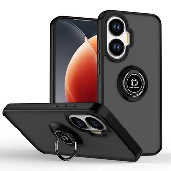 Чохол Fiji Colorframe для Poco F7 матовий бампер із кільцем підставкою Black