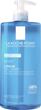 Заспокійливий очищувальний гель La Roche-Posay Lipikar для обличчя та тіла немовлят, дітей та дорослих 1 л (3337875905480)