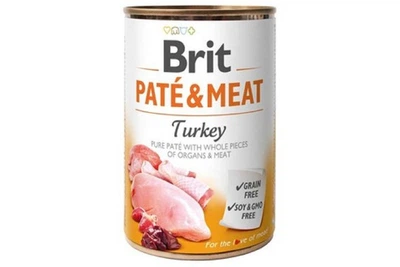 Корм для собак Pate and Meat Dog мясной паштет с цельными кусочками индейки 400 г Brit