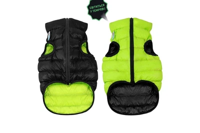 Куртка для собак AiryVest Lumi двостороння салатово-чорна S 30 В 57-59 см С 46-50 см Collar
