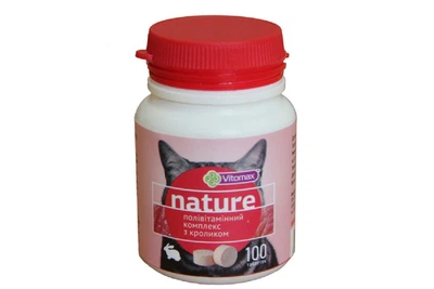 Таблетки для котів Nature полівітамінний комплекс із кроликом №100 Vitomax