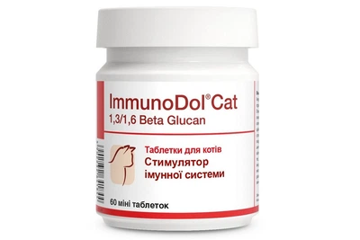 Таблетки для кошек ImmunoDol Cat укрепление иммунитета котят и взрослых котов №60 Dolfos