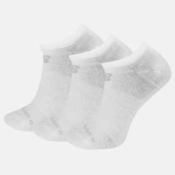 Белые носки New Balance Prf Cotton Flat Knit No Show 3 Pair 43-46 (L) 29-31 см (LAS95123WT)