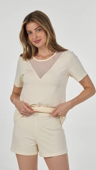 Пижама женская Ellen Cecillia creamy lpm 2071/06/01 L кремовый