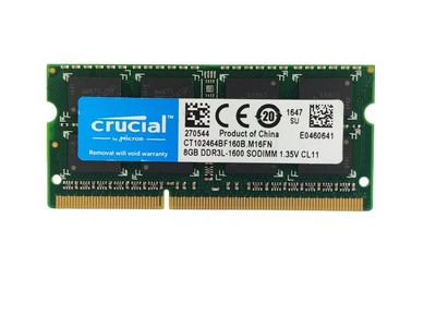 Оперативна пам'ять для ноутбука SODIMM Crucial DDR3L 8Gb 1600MHz PC3L-12800S (CT102464BF160B.M16FN) 10345