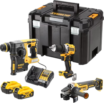Набір електроінструментів DeWalt 18V XR DCD800 + DCG405 + DCH273 з 2 акумуляторами 5 Ah (DCK330P2T-QW)