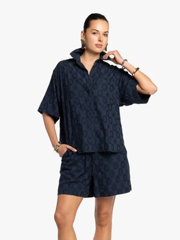 Сорочка жіноча темно-синя бавовняна Arber Shirt W3 SS26 W-BL145 42 синій (W04.05.09.622)
