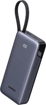 Зовнішній акумулятор повербанк UGREEN Power Bank Nexode Power Bank 20000 mAh 45 W з вбудованим кабелем Grey (PB536)