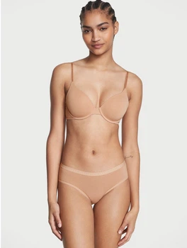 Жіночі бавовняні трусики сліпи Victoria's Secret з силіконовим поясом, XS (Бежевий)