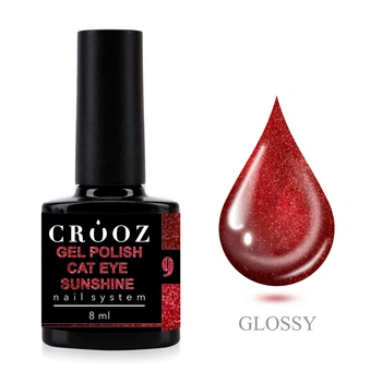 Гель-лак Crooz Cat SunShine 09 малиново-вишневе котяче око 8 мл