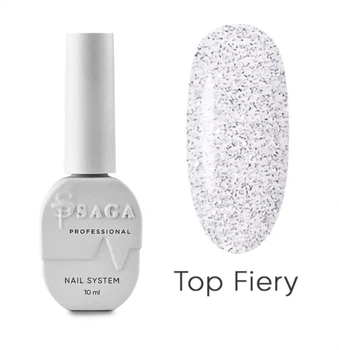 Светоотражающий топ Saga Fiery Top без липкого слоя для маникюра 10 мл