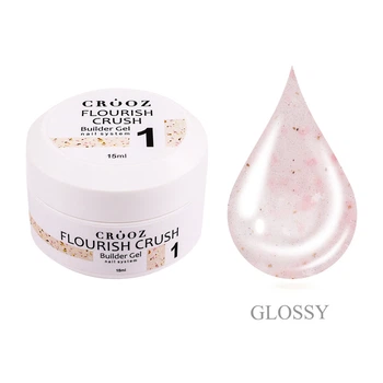 Гель для наращивания с поталью Crooz Flourish Crush №01 розовый 15 мл