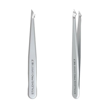 Пинцет для бровей Staleks Pro Expert 10 Type 7 скошенный острый