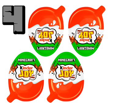 Комплект Шоколадных яиц Kinder Joy Майнкрафт Minecraft 4 шт по 20 г