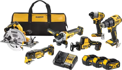 Zestaw elektronarzędzi DeWalt 18V XR z 3 akumulatorami 4 Ah 6 szt. (DCK608M3-QW)