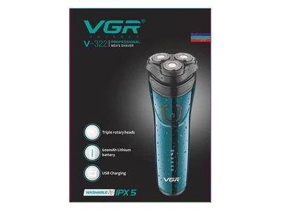 Электробритва аккумуляторная USB VGR V-322 быстрая зарядка