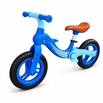 Детский беговел Dolphin Blue BALANCE BIKE с мягкими EVA колесами и регулировкой высоты сиденья
