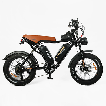 Электровелосипед фетбайк Corso Vulcan 20" 1200W 2х48V/18Ah гидравлика вездеход с NFC Оранжевый (LUX1831)