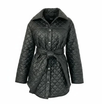 Куртка жіноча на кнопках стьожка чорна, 2XL-3XL