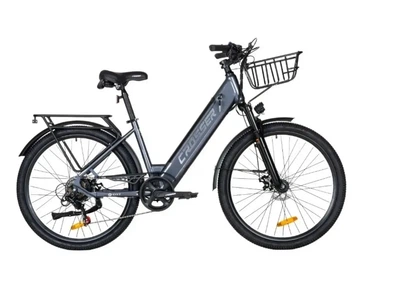 Электровелосипед Crosser E-City 26" рама сталь 500W 36V/10.4Ah Shimano 7S дисковые тормоза городской Серый (LUX1875)