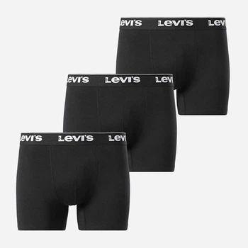 Набір трусів боксерів чоловічих бавовняних Levi`s 701236673-001 2XL 3 шт Чорний (8720245961561)