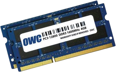 Pamięć RAM OWC DDR3-1600 8192MB PC3-12800 (Kit of 2x4096) (OWC1600DDR3S08S)