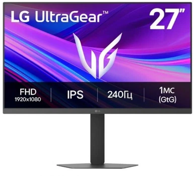 Монитор lg 27" 27g440a-b 2xHDMI, dp, Audio, ips, 240Hz, 1ms, sRGB 99%, g-sync, FreeSync, Pivot, hdr10 27g440a-b