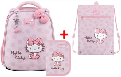 Рюкзак каркасний ортопедична спинка Ergo Kids з пеналом + подарунок сумка Kite Education Hello Kitty