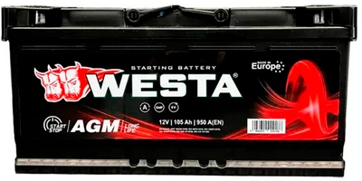 Автомобільний акумулятор Westa AMG 6CT-105Ah (-/+) (AGM105)