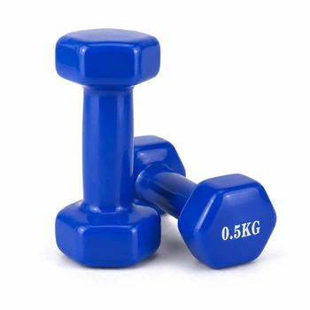 Гантель металлическая с виниловым покрытием 0.5 кг 2 шт Feel Fit Синий