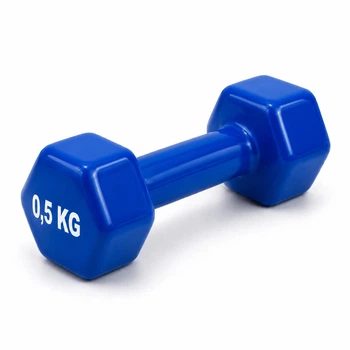 Гантель металлическая с виниловым покрытием 0.5 кг 1 шт Feel Fit Синий
