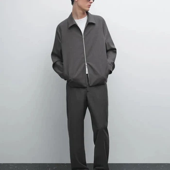 Чоловічі брюки Massimo Dutti Total Look із сумішевої вовни Dark Grey 40 (0089/278)